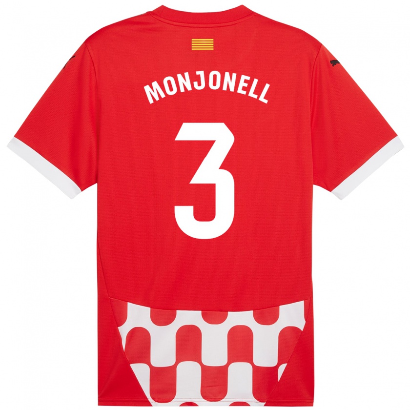 Kandiny Hombre Camiseta Eric Monjonell #3 Rojo Blanco 1ª Equipación 2024/25 La Camisa Chile