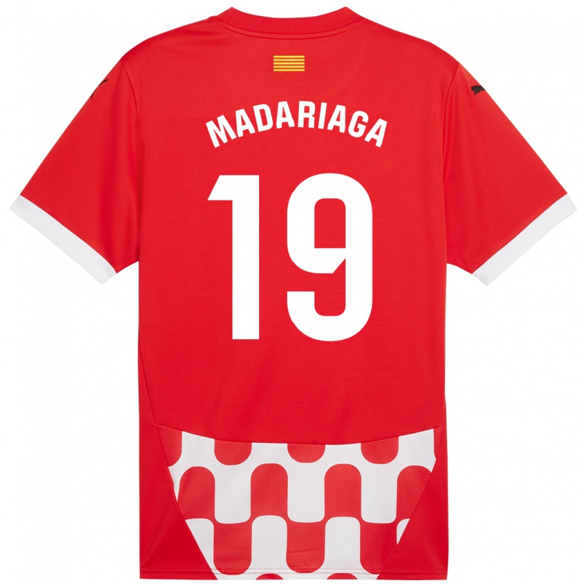 Kandiny Hombre Camiseta Génesis Madariaga #19 Rojo Blanco 1ª Equipación 2024/25 La Camisa Chile