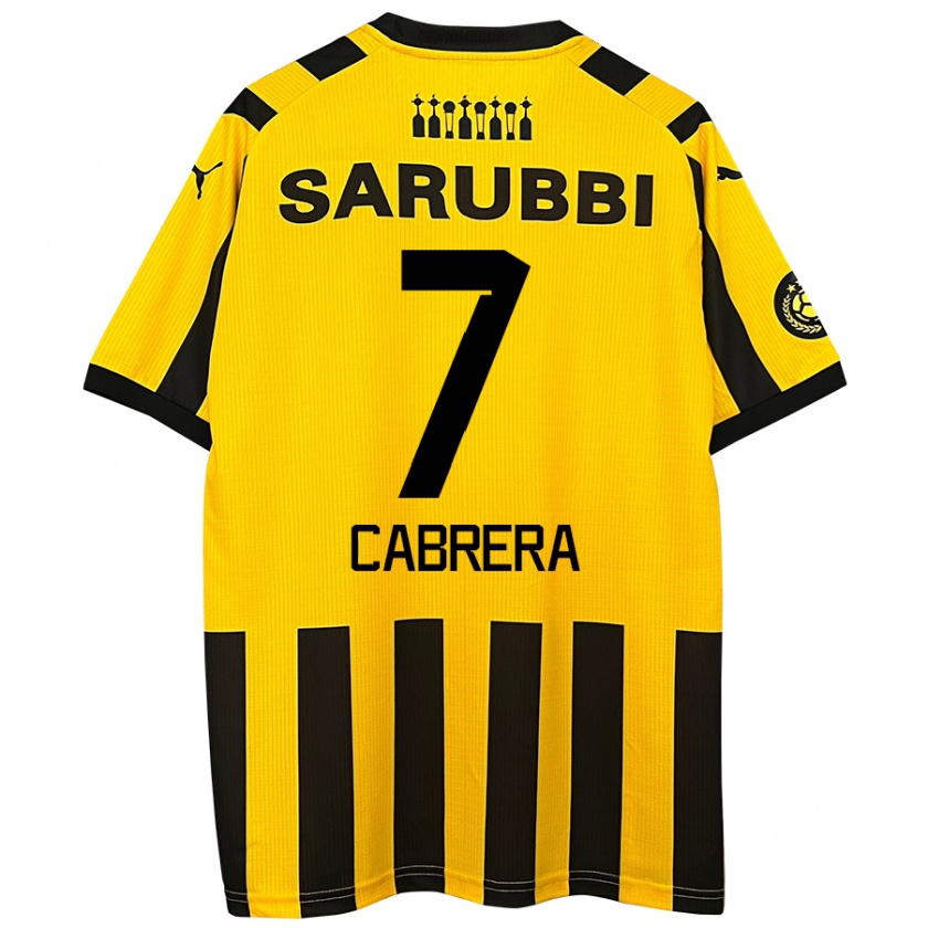 Kandiny Hombre Camiseta Javier Cabrera #7 Amarillo Negro 1ª Equipación 2024/25 La Camisa Chile