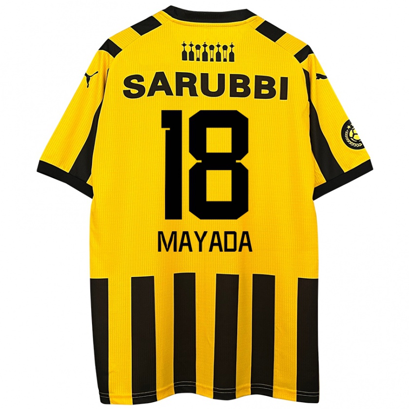 Kandiny Hombre Camiseta Camilo Mayada #18 Amarillo Negro 1ª Equipación 2024/25 La Camisa Chile