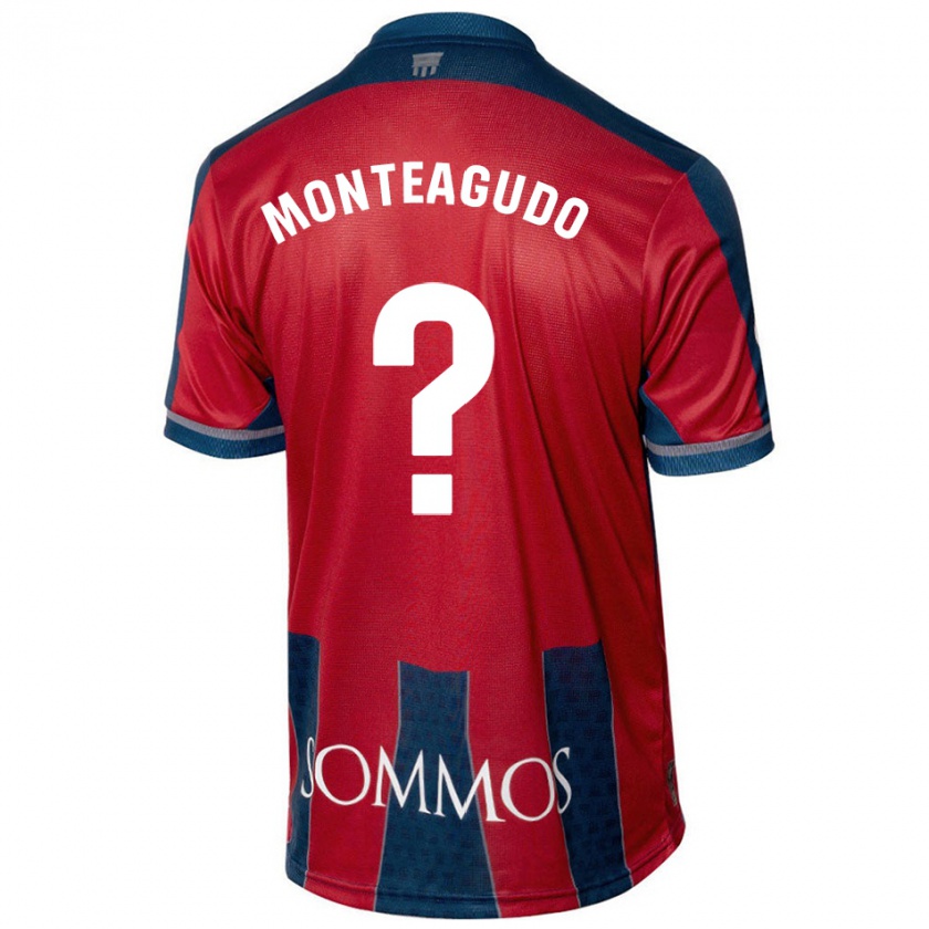 Kandiny Hombre Camiseta Miguel Monteagudo #0 Rojo Azul 1ª Equipación 2024/25 La Camisa Chile