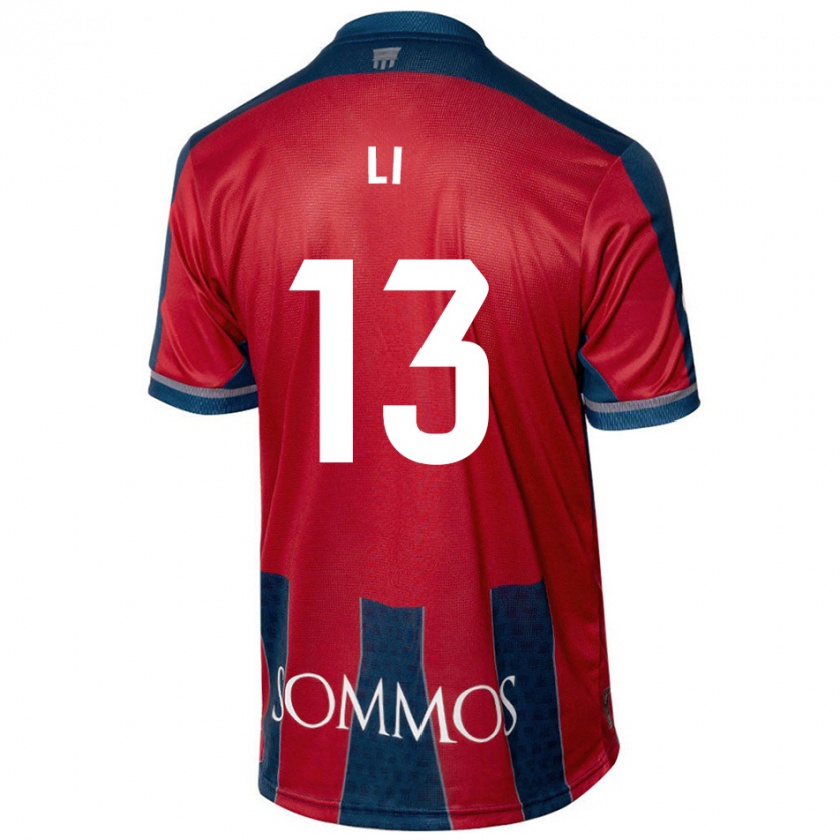 Kandiny Hombre Camiseta Changyi Li #13 Rojo Azul 1ª Equipación 2024/25 La Camisa Chile