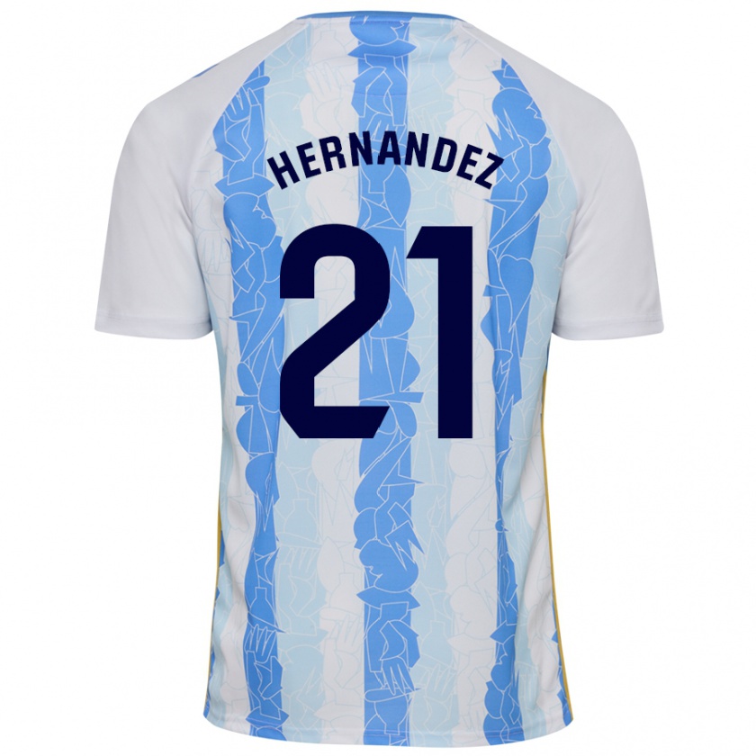 Kandiny Hombre Camiseta Juan Hernández #21 Blanco Azul 1ª Equipación 2024/25 La Camisa Chile