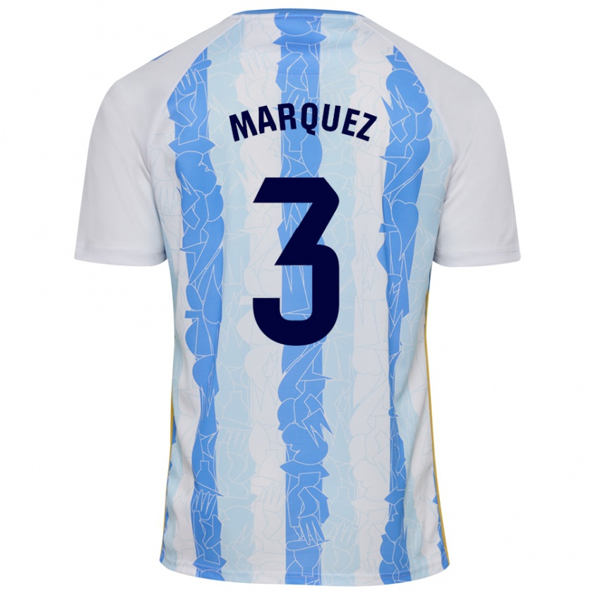 Kandiny Hombre Camiseta David Márquez #3 Blanco Azul 1ª Equipación 2024/25 La Camisa Chile