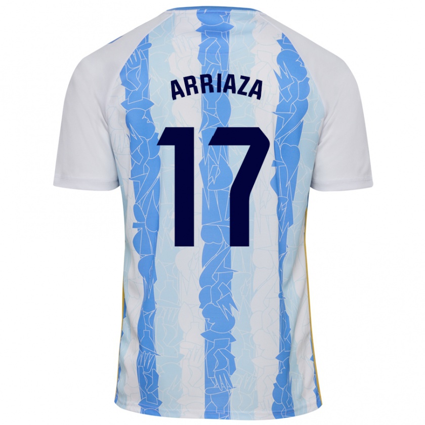 Kandiny Hombre Camiseta Pablo Arriaza #17 Blanco Azul 1ª Equipación 2024/25 La Camisa Chile