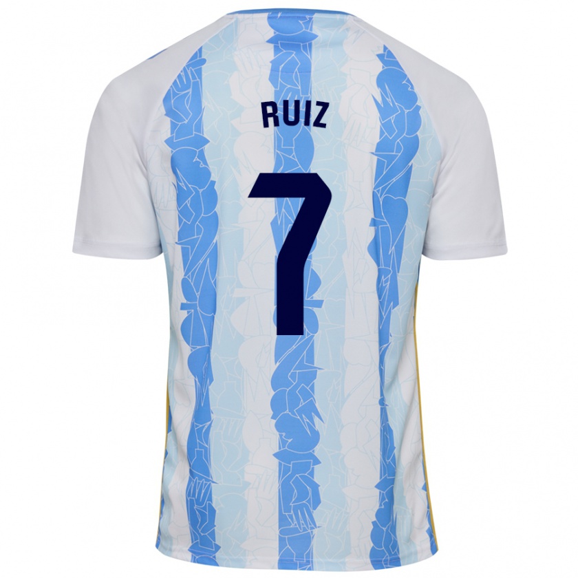 Kandiny Hombre Camiseta María Ruiz #7 Blanco Azul 1ª Equipación 2024/25 La Camisa Chile