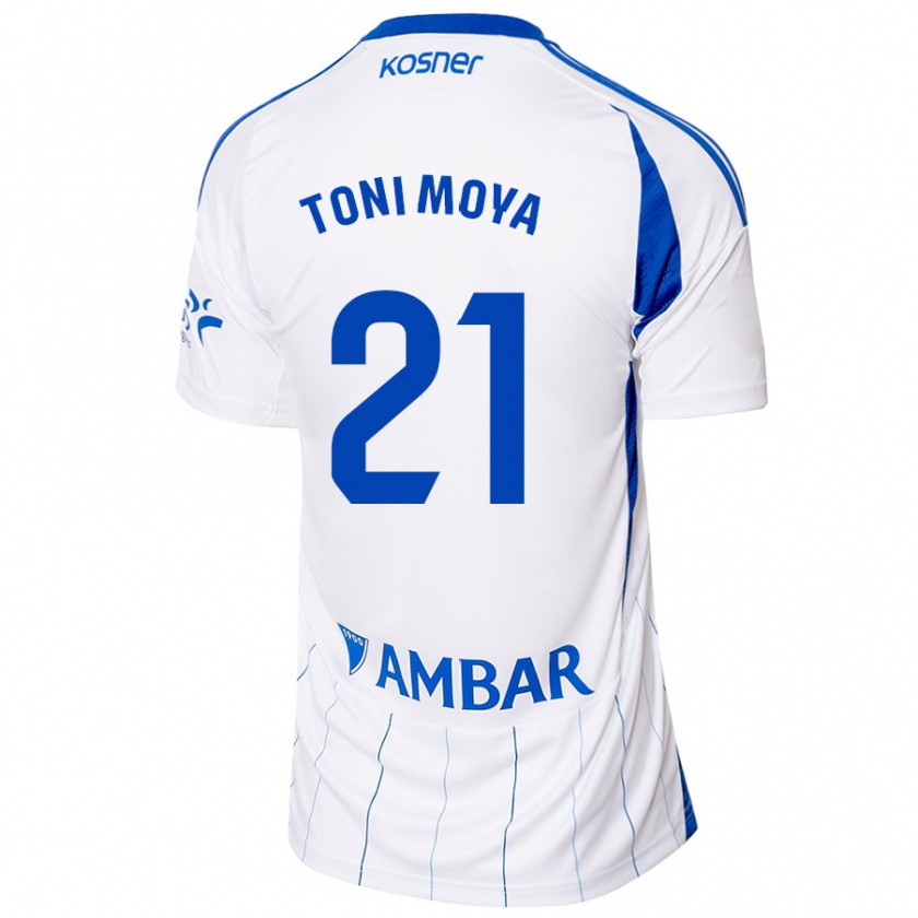 Kandiny Hombre Camiseta Toni Moya #21 Rojo Blanco 1ª Equipación 2024/25 La Camisa Chile