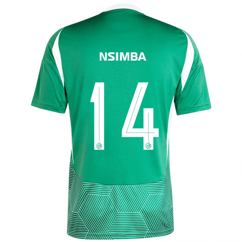 Kandiny Hombre Camiseta Vital Nsimba #14 Verde Blanco 1ª Equipación 2024/25 La Camisa Chile