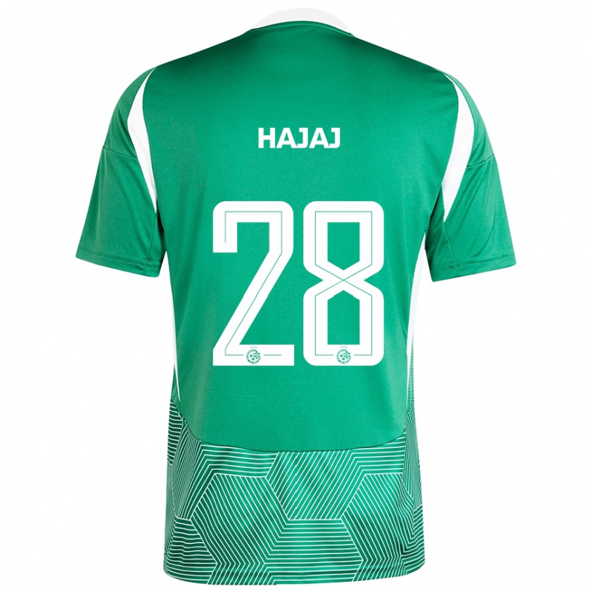 Kandiny Hombre Camiseta Ilay Hajaj #28 Verde Blanco 1ª Equipación 2024/25 La Camisa Chile