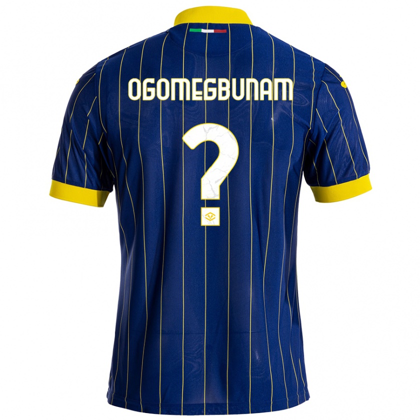 Kandiny Hombre Camiseta Izu Ogomegbunam #0 Azul Amarillo 1ª Equipación 2024/25 La Camisa Chile