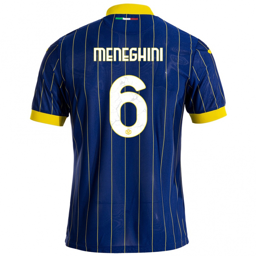 Kandiny Hombre Camiseta Sofia Meneghini #6 Azul Amarillo 1ª Equipación 2024/25 La Camisa Chile