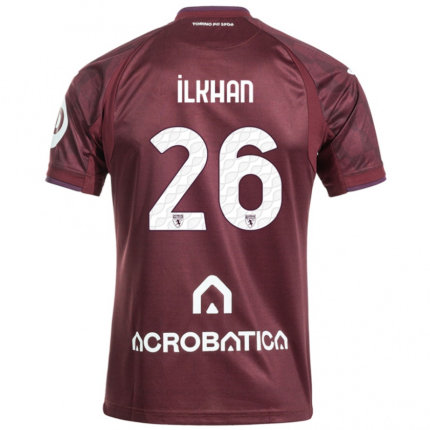 Kandiny Hombre Camiseta Emirhan İlkhan #26 Granate Blanco 1ª Equipación 2024/25 La Camisa Chile