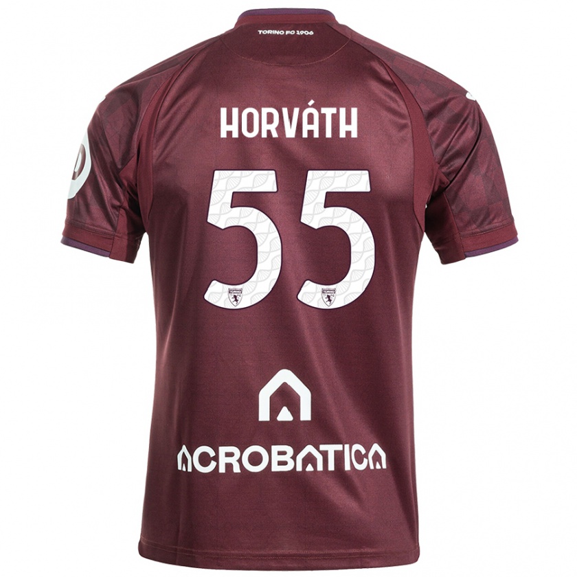 Kandiny Hombre Camiseta Krisztofer Horváth #55 Granate Blanco 1ª Equipación 2024/25 La Camisa Chile