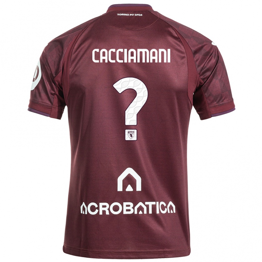 Kandiny Hombre Camiseta Alessio Cacciamani #0 Granate Blanco 1ª Equipación 2024/25 La Camisa Chile