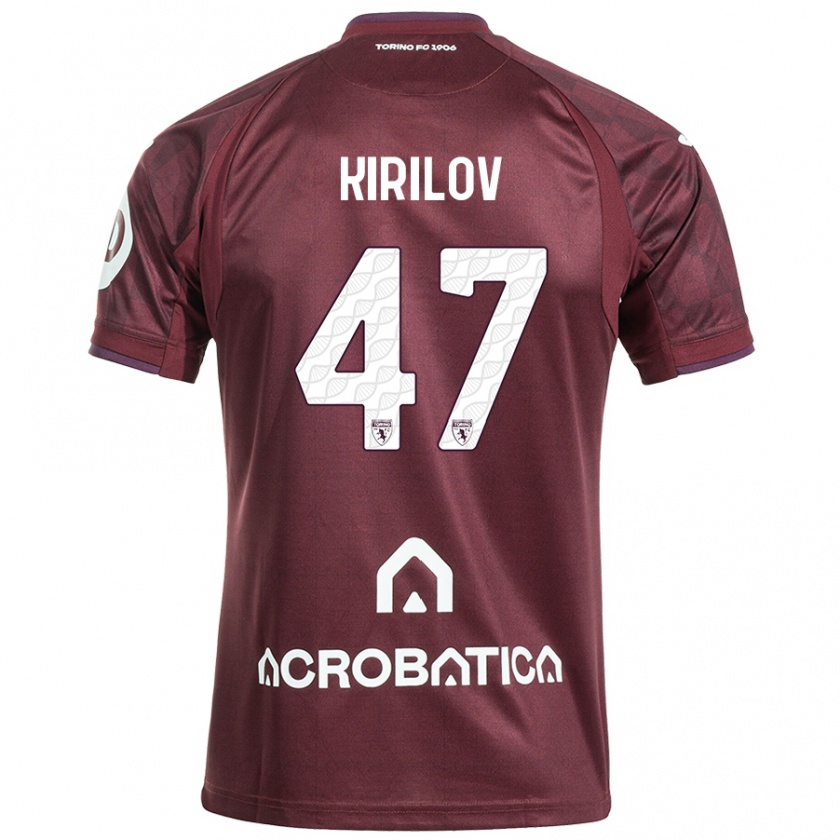 Kandiny Hombre Camiseta Martin Kirilov #47 Granate Blanco 1ª Equipación 2024/25 La Camisa Chile