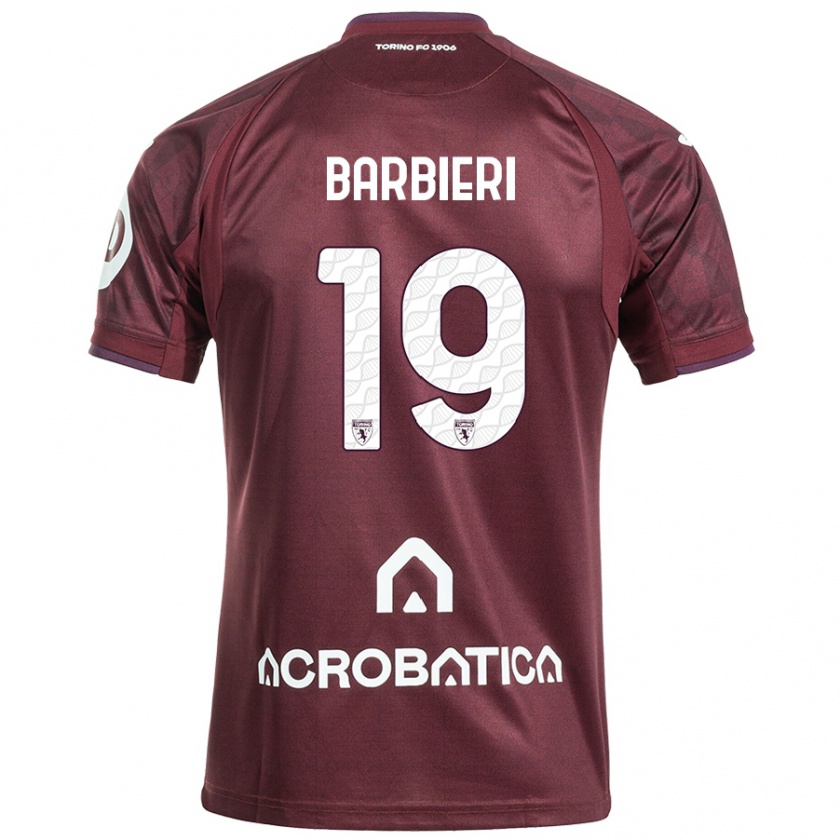 Kandiny Hombre Camiseta Raffaella Barbieri #19 Granate Blanco 1ª Equipación 2024/25 La Camisa Chile