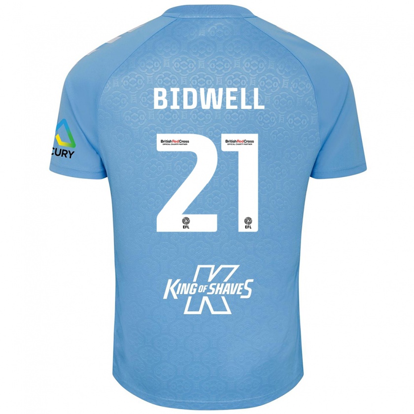 Kandiny Hombre Camiseta Jake Bidwell #21 Azul Blanco 1ª Equipación 2024/25 La Camisa Chile