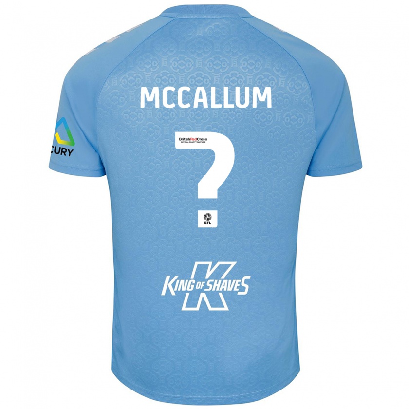 Kandiny Hombre Camiseta Joseph Mccallum #0 Azul Blanco 1ª Equipación 2024/25 La Camisa Chile