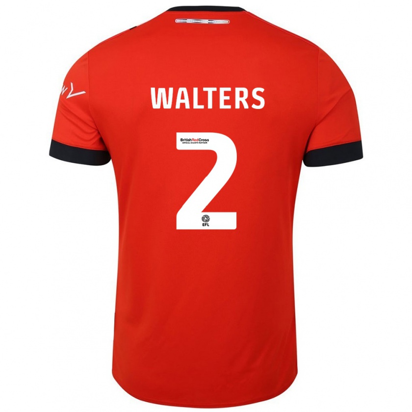 Kandiny Hombre Camiseta Reuell Walters #2 Naranja Negro 1ª Equipación 2024/25 La Camisa Chile