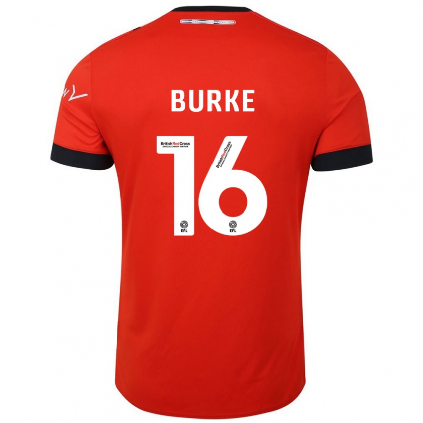 Kandiny Hombre Camiseta Reece Burke #16 Naranja Negro 1ª Equipación 2024/25 La Camisa Chile