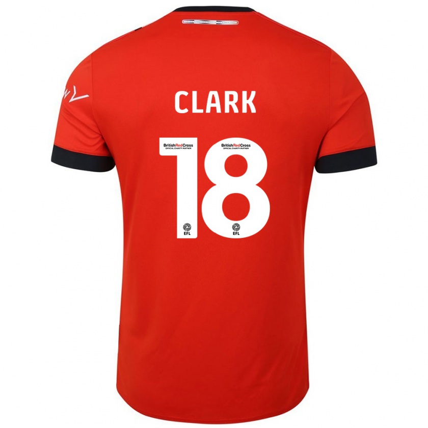 Kandiny Hombre Camiseta Jordan Clark #18 Naranja Negro 1ª Equipación 2024/25 La Camisa Chile