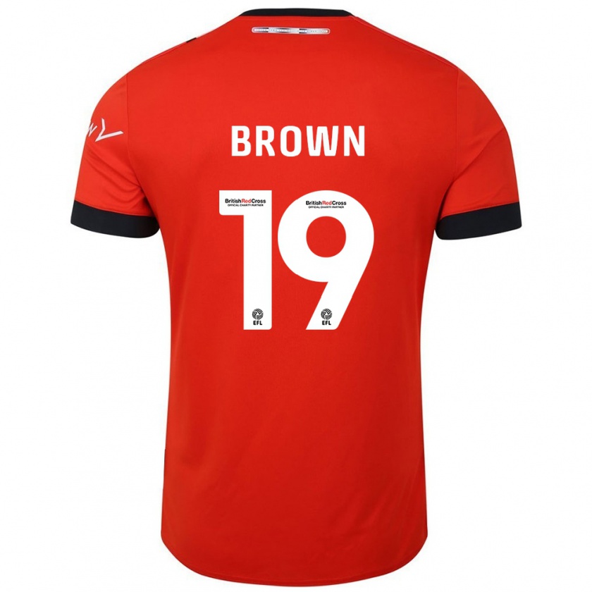 Kandiny Hombre Camiseta Jacob Brown #19 Naranja Negro 1ª Equipación 2024/25 La Camisa Chile