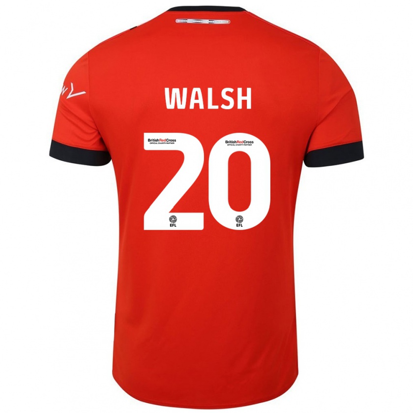 Kandiny Hombre Camiseta Liam Walsh #20 Naranja Negro 1ª Equipación 2024/25 La Camisa Chile