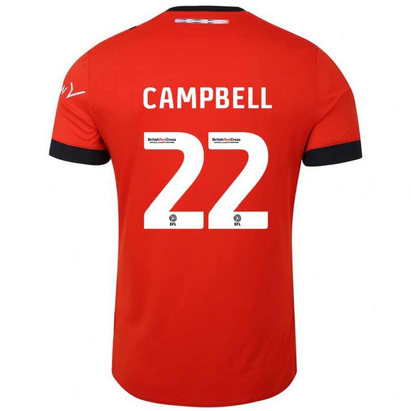 Kandiny Hombre Camiseta Allan Campbell #22 Naranja Negro 1ª Equipación 2024/25 La Camisa Chile