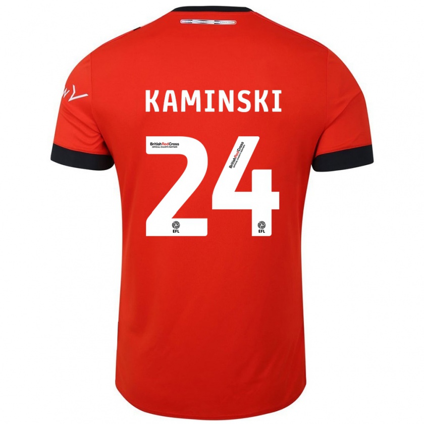 Kandiny Hombre Camiseta Thomas Kaminski #24 Naranja Negro 1ª Equipación 2024/25 La Camisa Chile