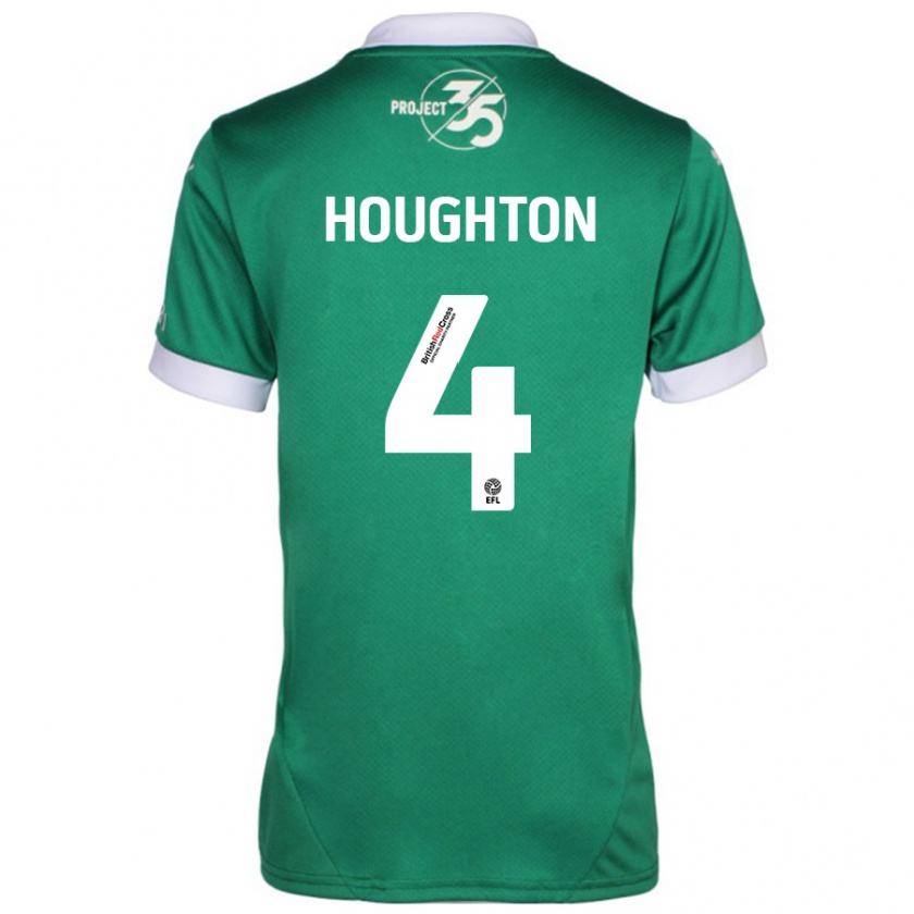 Kandiny Hombre Camiseta Jordan Houghton #4 Verde Blanco 1ª Equipación 2024/25 La Camisa Chile