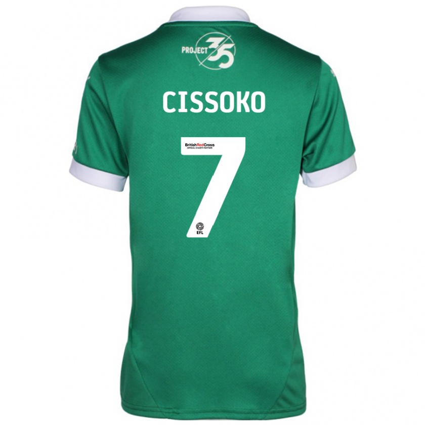 Kandiny Hombre Camiseta Ibrahim Cissoko #7 Verde Blanco 1ª Equipación 2024/25 La Camisa Chile