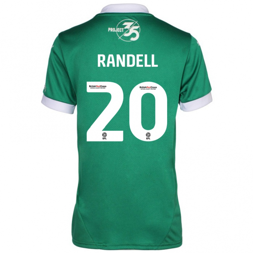 Kandiny Hombre Camiseta Adam Randell #20 Verde Blanco 1ª Equipación 2024/25 La Camisa Chile