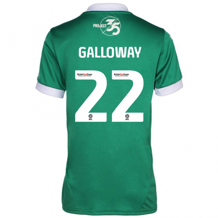 Kandiny Hombre Camiseta Brendan Galloway #22 Verde Blanco 1ª Equipación 2024/25 La Camisa Chile