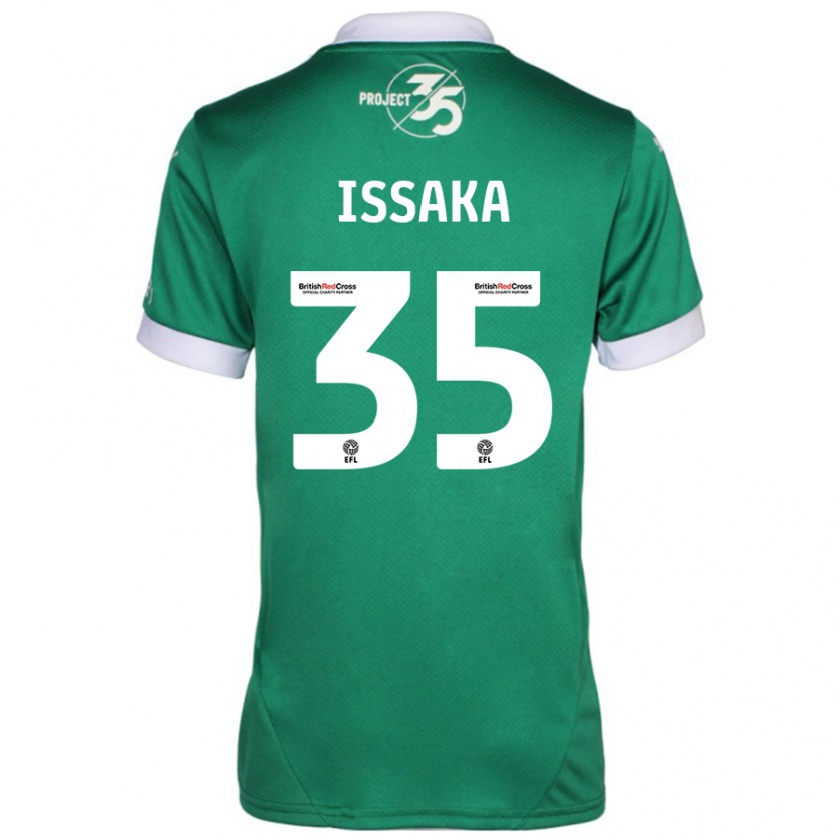 Kandiny Hombre Camiseta Freddie Issaka #35 Verde Blanco 1ª Equipación 2024/25 La Camisa Chile