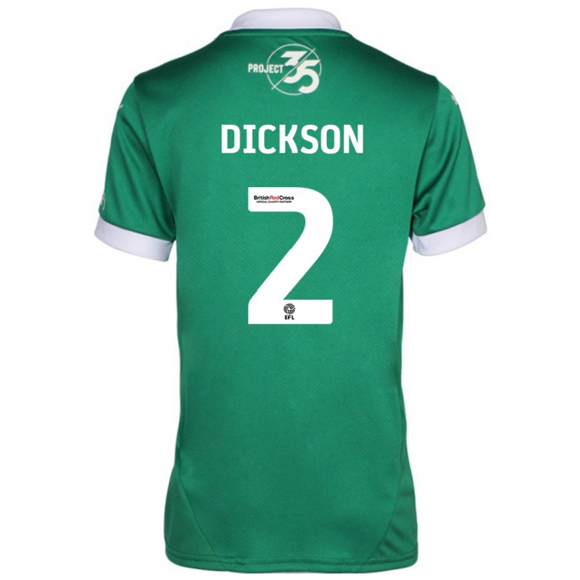 Kandiny Hombre Camiseta Katie Dickson #2 Verde Blanco 1ª Equipación 2024/25 La Camisa Chile