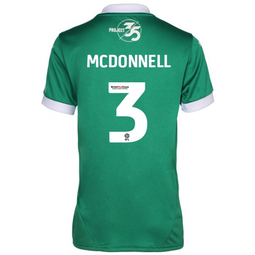 Kandiny Hombre Camiseta Rosie Mcdonnell #3 Verde Blanco 1ª Equipación 2024/25 La Camisa Chile