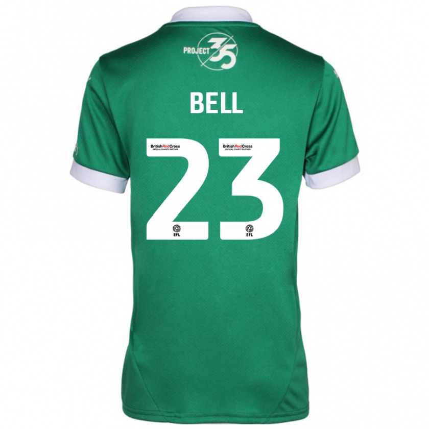 Kandiny Hombre Camiseta Katelyn Bell #23 Verde Blanco 1ª Equipación 2024/25 La Camisa Chile