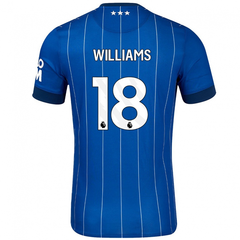 Kandiny Hombre Camiseta Brandon Williams #18 Azul Marino 1ª Equipación 2024/25 La Camisa Chile