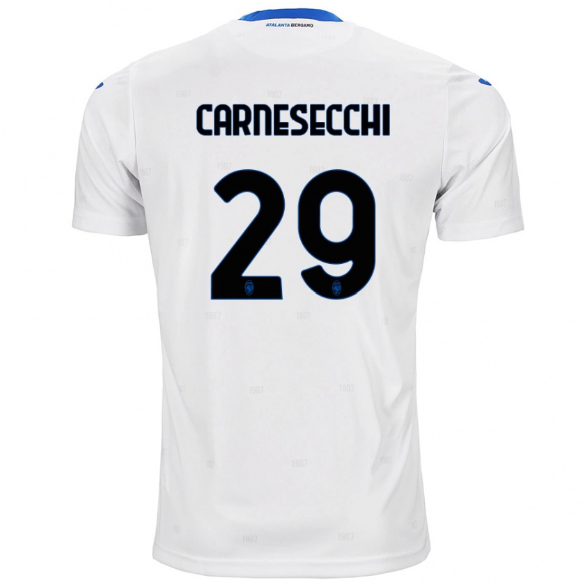 Kandiny Hombre Camiseta Marco Carnesecchi #29 Blanco 2ª Equipación 2024/25 La Camisa Chile