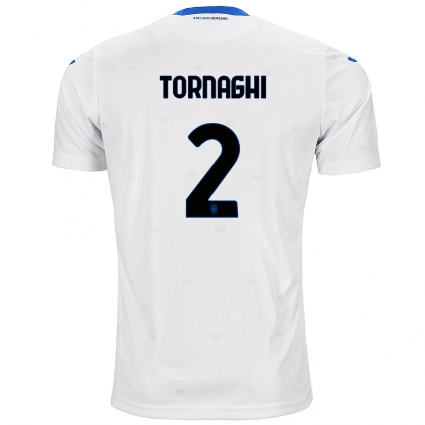 Kandiny Hombre Camiseta Pietro Tornaghi #2 Blanco 2ª Equipación 2024/25 La Camisa Chile