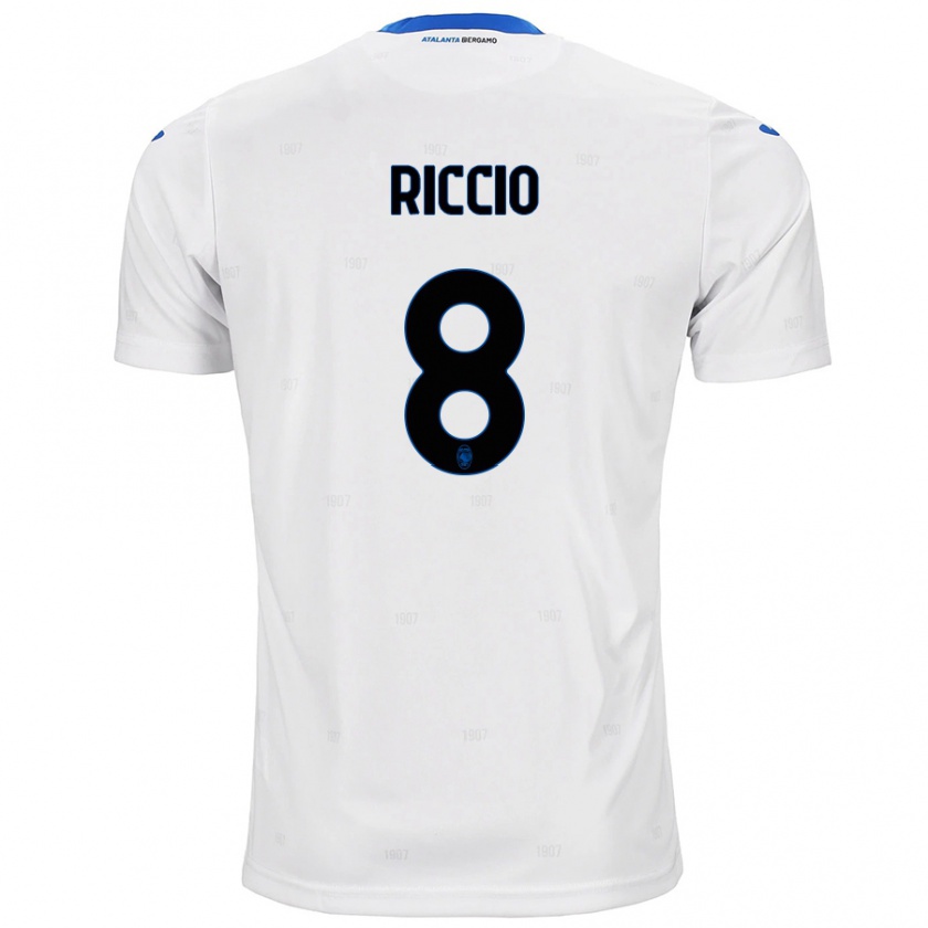 Kandiny Hombre Camiseta Lorenzo Riccio #8 Blanco 2ª Equipación 2024/25 La Camisa Chile