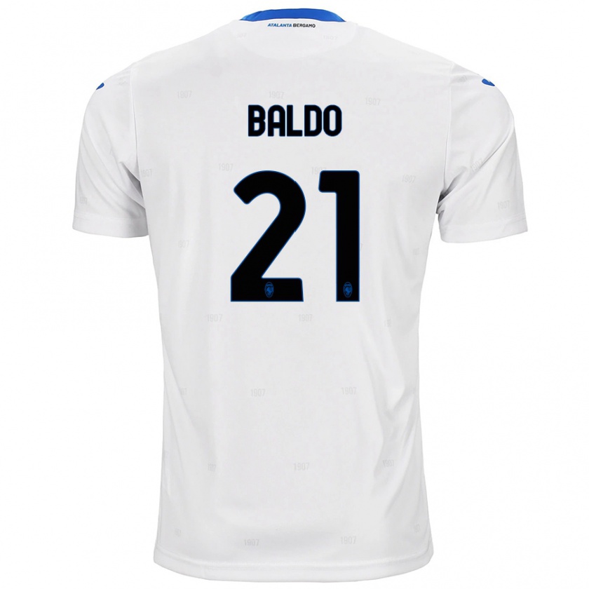 Kandiny Hombre Camiseta Nicolò Baldo #21 Blanco 2ª Equipación 2024/25 La Camisa Chile