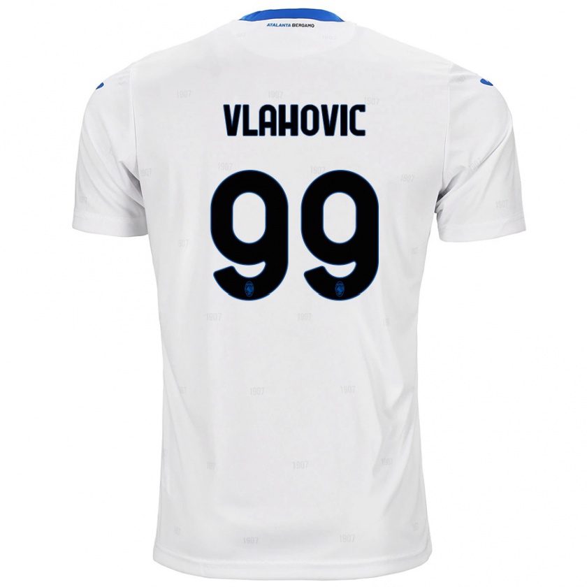 Kandiny Hombre Camiseta Vanja Vlahovic #99 Blanco 2ª Equipación 2024/25 La Camisa Chile