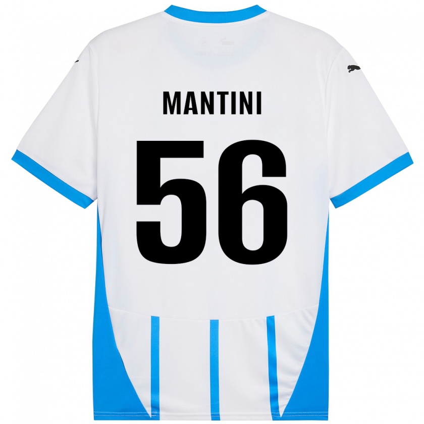 Kandiny Hombre Camiseta Raffaele Mantini #56 Blanco Azul 2ª Equipación 2024/25 La Camisa Chile