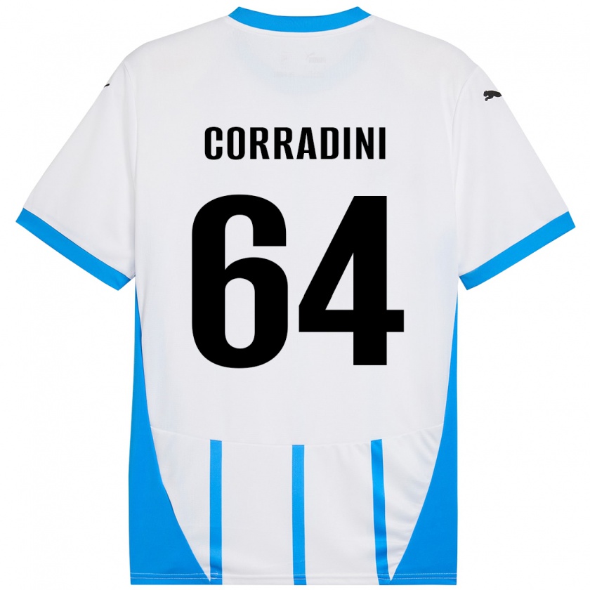 Kandiny Hombre Camiseta Francesco Corradini #64 Blanco Azul 2ª Equipación 2024/25 La Camisa Chile