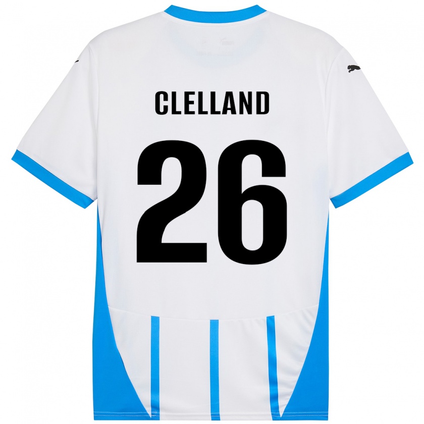 Kandiny Hombre Camiseta Lana Clelland #26 Blanco Azul 2ª Equipación 2024/25 La Camisa Chile