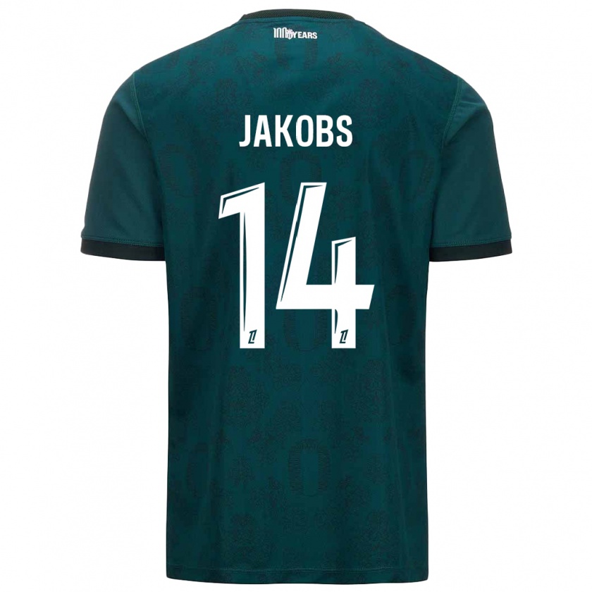 Kandiny Hombre Camiseta Ismail Jakobs #14 Verde Oscuro 2ª Equipación 2024/25 La Camisa Chile