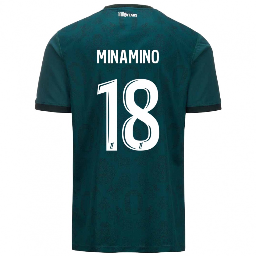 Kandiny Hombre Camiseta Takumi Minamino #18 Verde Oscuro 2ª Equipación 2024/25 La Camisa Chile