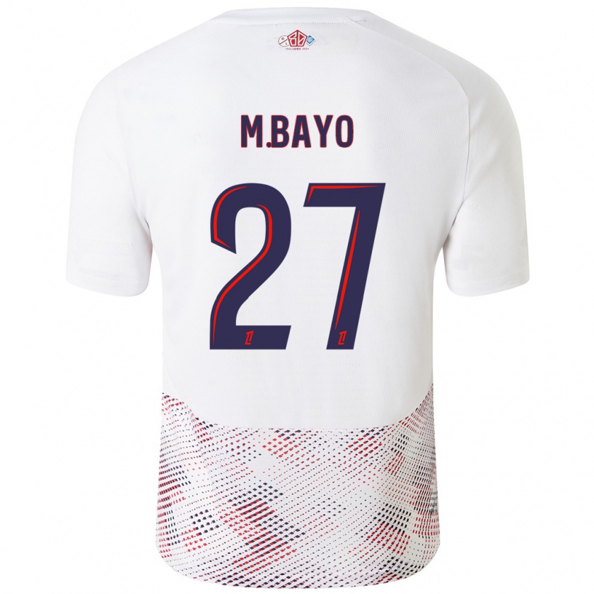 Kandiny Hombre Camiseta Mohamed Bayo #27 Blanco Azul Real 2ª Equipación 2024/25 La Camisa Chile