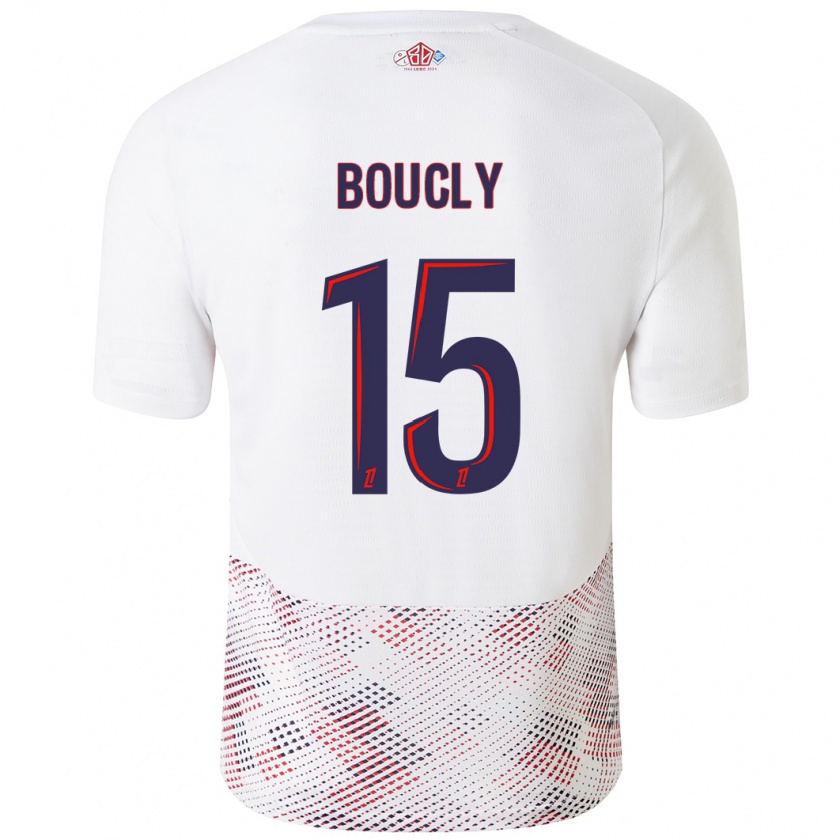 Kandiny Hombre Camiseta Maite Boucly #15 Blanco Azul Real 2ª Equipación 2024/25 La Camisa Chile